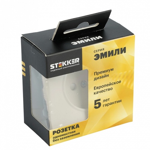 Розетка без заземления и со шторкой, без рамки Stekker Эмили 49902 в Нижнем Новгороде фото 6