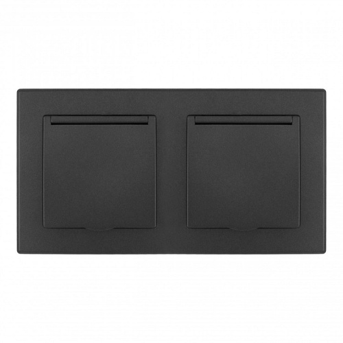 Розетка влагозащищенная с заземлением и со шторкой с крышкой Arte Milano SET06-2 SET06-2-41-1x2 black в Нижнем Новгороде фото 2