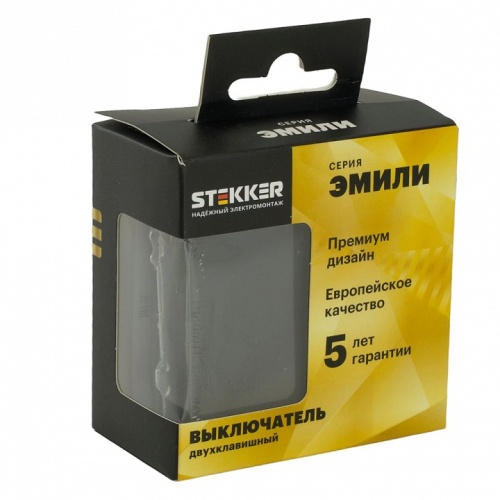 Переключатель перекрестный двухклавишный без рамки Stekker Эмили 50167 в Нижнем Новгороде фото 2
