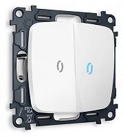 Выключатель проходной двухклавишный с подсветкой без рамки Ambrella Volt OMEGA MO124040 в Нижнем Новгороде