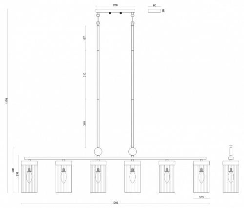 Светильник на штанге Favourite Radiales 3099-6U в Нижнем Новгороде фото 6