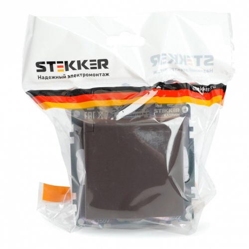 Розетка с заземлением и со шторкой, без рамки с крышкой Stekker Катрин 49029 в Нижнем Новгороде фото 9