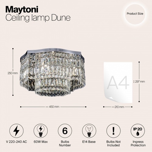 Потолочная люстра Maytoni Dune DIA005CL-06CH в Новороссийске фото 2