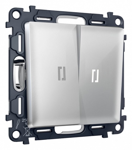 Выключатель проходной двухклавишный с подсветкой Ambrella Volt ALFA MA404035 в Нижнем Новгороде