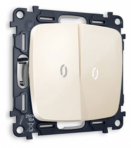 Выключатель проходной двухклавишный с подсветкой без рамки Ambrella Volt OMEGA MO304035 в Нижнем Новгороде