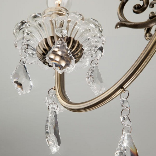 Подвесная люстра Eurosvet Elisha 3281/8 античная бронза/прозрачный хрусталь Strotskis в Нижнем Новгороде фото 7