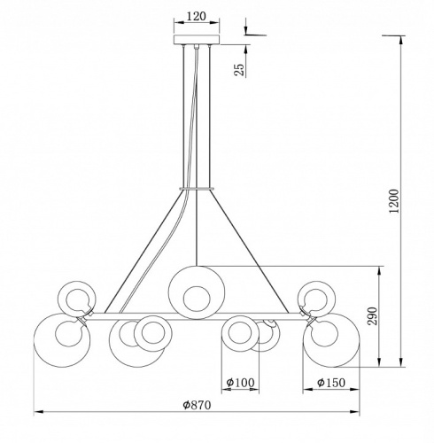 Подвесная люстра Freya Duo FR5139PL-14MG в Бородино фото 3