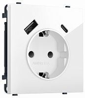 Розетка с заземлением и со шторкой и 2хUSB type A и C, без рамки Ambrella Volt MS MS110010 в Нижнем Новгороде