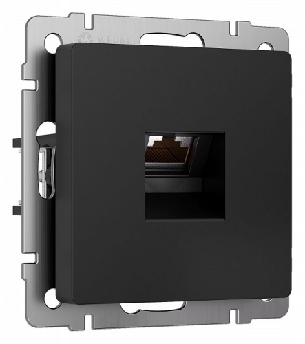 Розетка Ethernet RJ-45 и со шторками, без рамки Werkel черный матовый W5120108 в Нижнем Новгороде фото 4