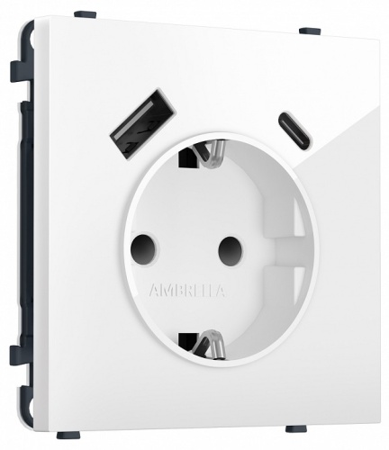Розетка с заземлением и со шторкой и 2хUSB type A и C, без рамки Ambrella Volt MS MS110010 в Нижнем Новгороде
