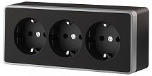 Розетка тройная с заземлением и со шторками Werkel Gallant (черный с серебром) W5073134 в Нижнем Новгороде