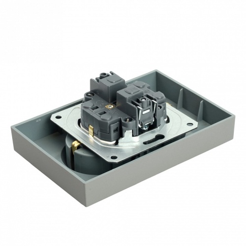 Розетка двойная с заземлением и со шторкой Stekker Эмили 49960 в Нижнем Новгороде фото 9