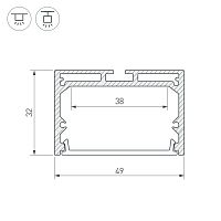 Профиль с экраном SL-LINE-4932-2500 WHITE+OPAL (Arlight, Алюминий) в Петровом Вале