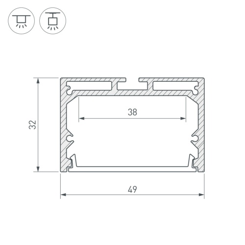 Профиль с экраном SL-LINE-4932-2500 WHITE+OPAL (Arlight, Алюминий) в Котово