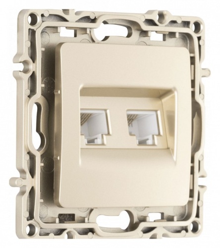 Розетка двойная RJ-11 и Ethernet RJ-45, без рамки Arte Milano am-217 217.44-1.shampan в Нижнем Новгороде фото 5