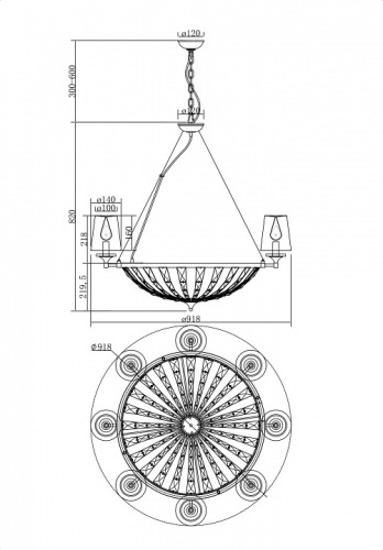 Подвесная люстра Maytoni Pantheon H021PL-08CH в Арзамасе фото 4