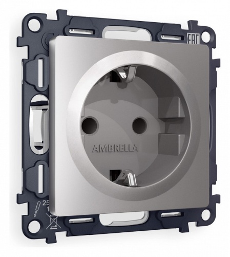 Розетка с заземлением и со шторкой, без рамки Ambrella Volt ALFA MA507010 в Нижнем Новгороде