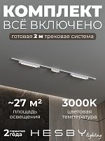 Комплект трековый Hesby Lighting №10 однофазная накладная Skylite HSBL_kompl_S010_NI2W3K в Нижнем Новгороде