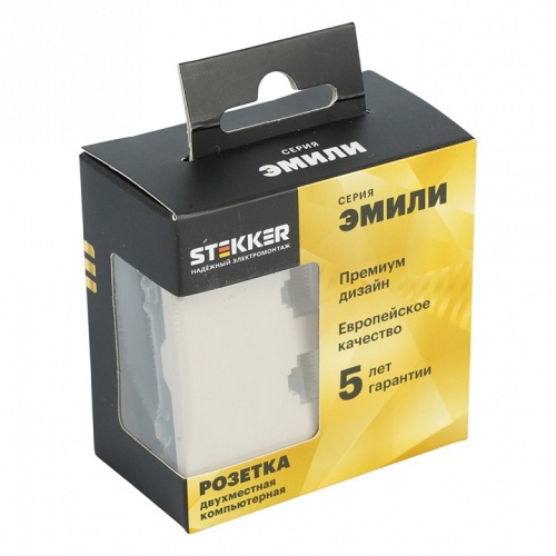 Розетка двойная Ethernet RJ-45 без рамки Stekker Эмили 49900 в Нижнем Новгороде фото 6