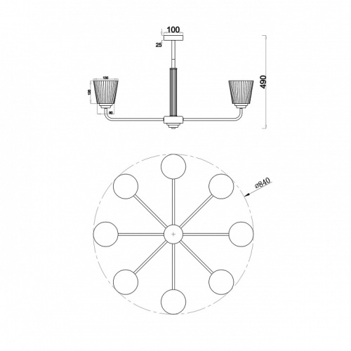 Люстра на штанге Escada Noble 685/8PL в Нижнем Новгороде фото 4