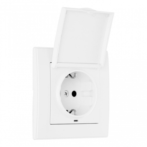 Розетка с заземлением и шторкой, с крышкой Arte Milano SET06-1 SET06-1-41-1 white в Нижнем Новгороде фото 3