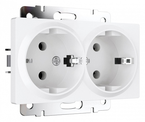 Розетка двойная с заземлением, без рамки Werkel белый матовый W1172061 в Нижнем Новгороде