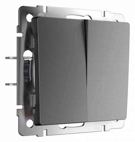 Выключатель двухклавишный без рамки Werkel графит матовый W1120064 в Нижнем Новгороде