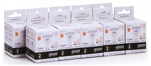 Лампа светодиодная Gauss Софит GU10 5.5Вт 3000K 13616 в Нижнем Новгороде фото 6