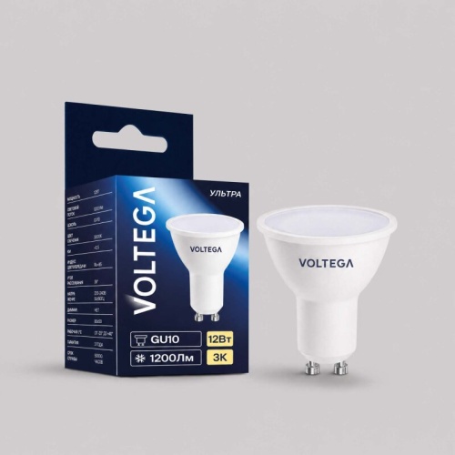Лампа светодиодная Voltega  GU10 12Вт 3000K 3098 в Нижнем Новгороде фото 4