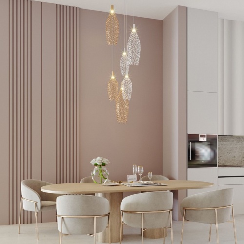 Подвесной светильник Eurosvet Ruche 90352/6 золото/хром в Нижнем Новгороде фото 4