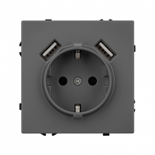 Розетка с заземлением и со шторкой и 2хUSB type A, без рамки Arlight NOBE 054291(1) в Нижнем Новгороде фото 2