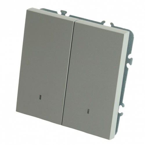 Выключатель двухклавишный с подсветкой без рамки Stekker Эмили 49942 в Нижнем Новгороде фото 2