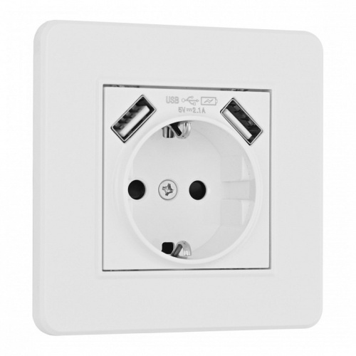 Розетка с заземлением и со шторкой и 2хUSB Arte Milano SET16-1 SET16-1-47-1 white в Нижнем Новгороде