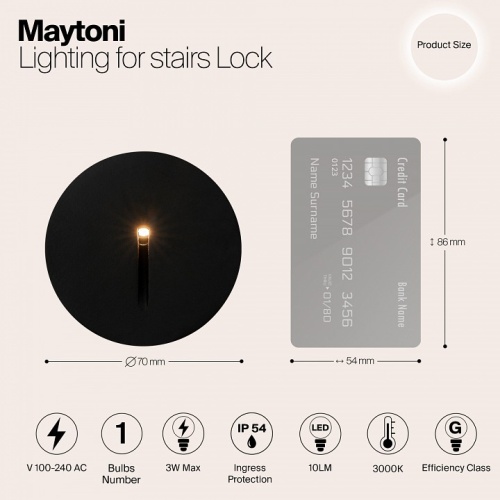Встраиваемый светильник Maytoni Lock O014SL-L3B3K в Соколе фото 7