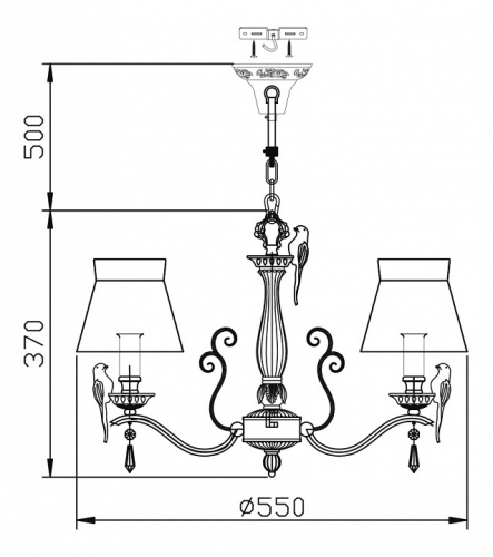 Подвесная люстра Maytoni Bird ARM013-05-W в Дудинке фото 2