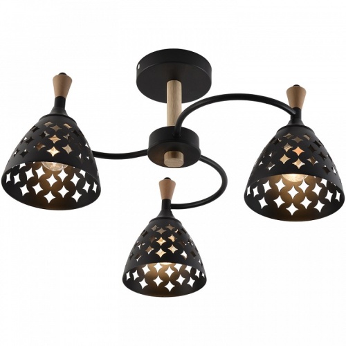 Люстра на штанге 01515-0.3-03 BK+WOOD в Нижнем Новгороде фото 2