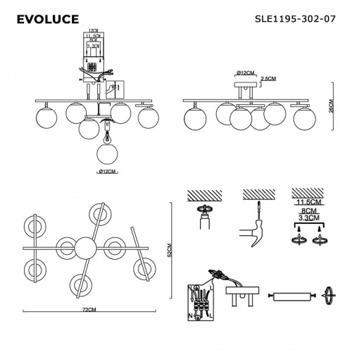 Потолочная люстра EVOLUCE SIERRA SLE1195-302-07 в Нижнем Новгороде фото 4