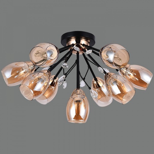 Люстра на штанге ILLUMICO  IL1284-10CPA-29 BK GD в Нижнем Новгороде фото 4