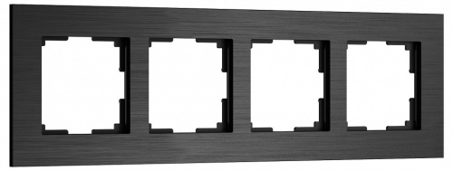 Рамка на 4 поста Werkel AluMax черный алюминий W0043508 в Нижнем Новгороде