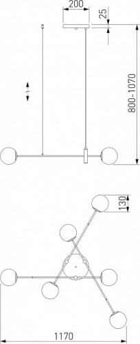 Подвесная люстра Eurosvet Planet 70146/6 латунь в Нижнем Новгороде фото 3