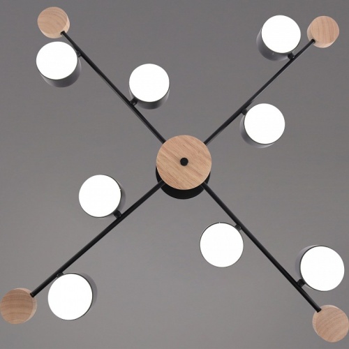 Люстра на штанге 03751 03751-0.3-08 BK+WOOD GX53 в Нижнем Новгороде фото 4