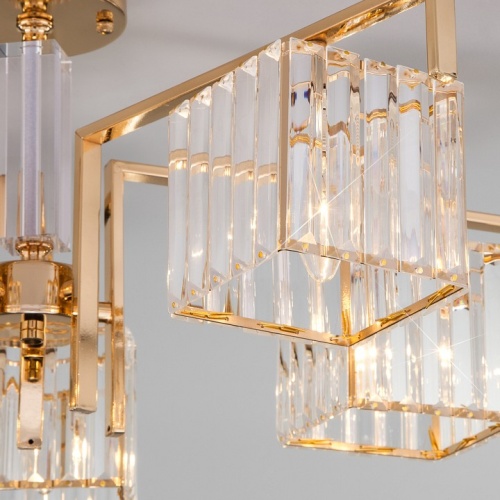 Люстра на штанге Eurosvet April 10126/5 золото/прозрачный хрусталь Strotskis Smart в Нижнем Новгороде фото 2