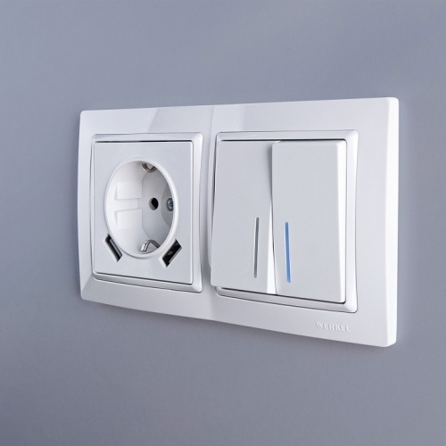 Розетка с заземлением и со шторками и 2хUSB, без рамки Werkel белый W1171501 в Нижнем Новгороде фото 8
