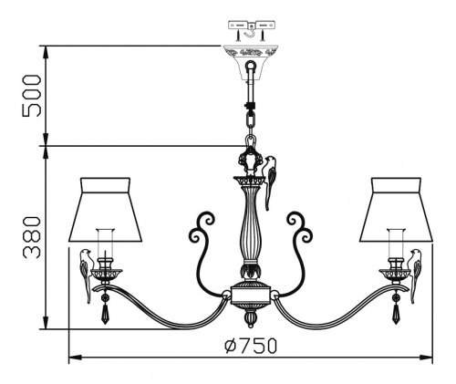 Подвесная люстра Maytoni Bird ARM013-08-W в Советске фото 6