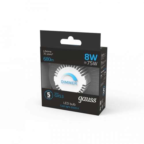 Лампа светодиодная Gauss  GX53 8Вт 6500K 108408308-D в Нижнем Новгороде фото 3