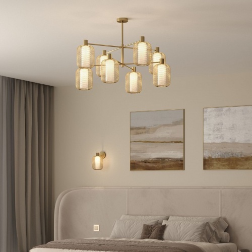 Люстра на штанге Eurosvet Voile 30192/8 золото в Нижнем Новгороде фото 4