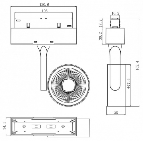 Светильник на штанге Maytoni Track lamps 3 TR024-2-10B3K в Новой Ляле фото 3