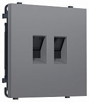 Розетка двойная Ethernet RJ-45 и со шторками, без рамки Ambrella Volt MS MS872110 в Нижнем Новгороде