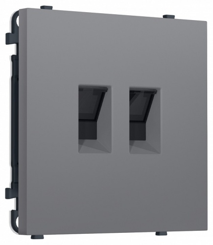 Розетка двойная Ethernet RJ-45 и со шторками, без рамки Ambrella Volt MS MS872110 в Нижнем Новгороде