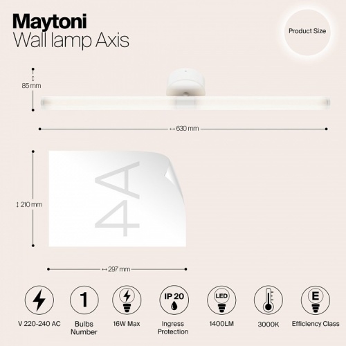 Бра Maytoni Axis MOD106WL-L16W3K в Дудинке фото 2